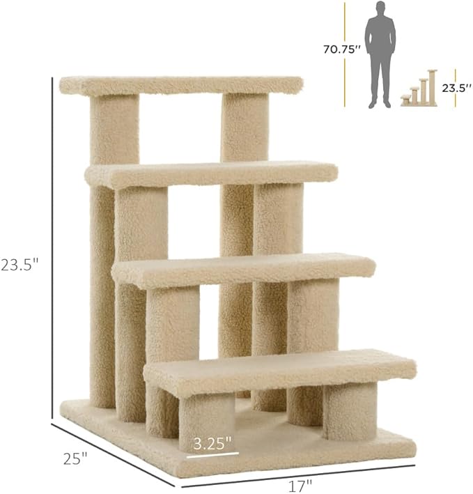 Stylish Cat Tree Tower with Sisal Scratching Posts, Cozy Condo, and Plush Perches for Climbing, Resting, and Play (Cream White + Particle Board)