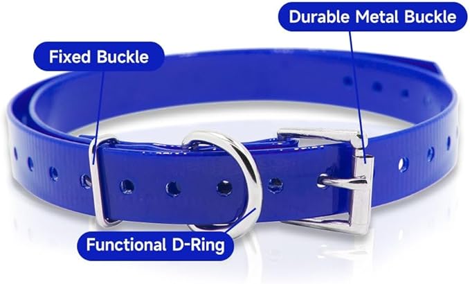 Universal 27 ½” X ¾” Replacement Band Strap for Dog Training Collar - Adjustable Waterproof TPU for Remote E-Collar, Static/Vibration Shock Trainer
