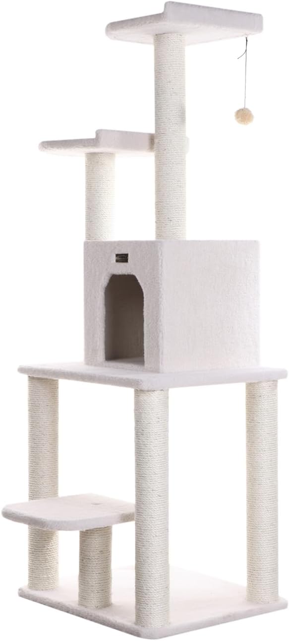 Cat Tree - Beauty, 5-Level Condo & Perches, Ivory, 28"x27"x62"