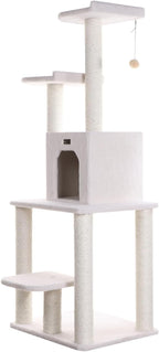 Cat Tree - Beauty, 5-Level Condo & Perches, Ivory, 28"x27"x62"