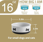 Sweejar Ceramic Dog Bowls with Bone Pattern, Dog Food Dish for Small Dogs, Porcelain Pet Bowl for Water 16 Fl Oz (New Turquoise)