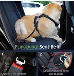 Dog Seat Belt, Safety Vest Dog Car Harness with Adjustable Buckle Dogs Seat-Belt for Vehicle Nylon Pet Safety Seats Belts Heavy Duty(M, Purple)