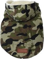 Fleece Lining Extra Warm Dog Hoodie in Winter for Large Dogs Jacket Pet Coats with Hooded,Green Camo XXL