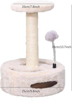 Cat Tree Cute, Cat Tower for Indoor Cats with Fluffy Balls, 14 Inches Cute Pink Cat Tree, Modern Small Cat Tree, Simple Cat Tree for Indoor Cats