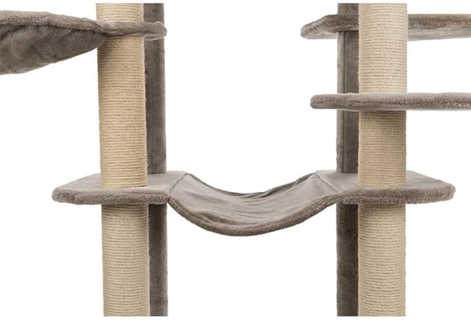 TRIXIE Fabiola 55-in Cat Tower, Jute Scratching Posts, Cat Tree with Plush-Covered Condo, Hammocks, and Platforms, Gray