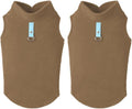 Gooby Fleece Vest Dog Sweater - Clay, Medium - Warm Pullover Fleece Dog Jacket with O-Ring Leash - Winter Small Dog Sweater Coat - Cold Weather Dog Clothes for Small Dogs Boy or Girl (Pack of 2)