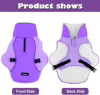 EMUST Dog Jacket Winter, Cozy Windproof Dog Jacket for Cold Weather, Solid Color Dogs Vests for Winter for Medium Dogs,New Purple, M