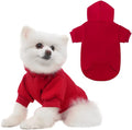 KOOLTAIL Dog Hoodie for Small Medium Dogs Cats, Soft and Warm Pet Sweater with Leash Hole and Pocket Boy Girl, Puppy Fall Winter Jacket Clothes, French Pitbull Cold Weather Coat Sweatshirt, Red XS