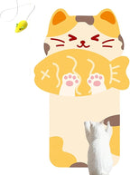 Wall-Mounted Cat Scratcher, 2025 Upgraded Indoor Cat Wall Scratcher — Self-Adhesive Double-Sided Tape, Trimable Scratching Surface, Suitable for Walls/Sofas/Floors (IncludesToy) (Gluttonous Cat)