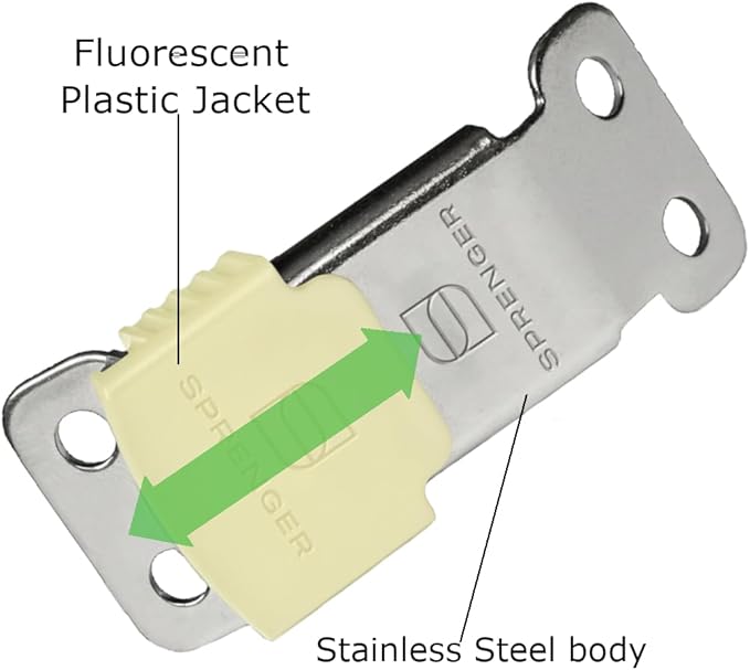 Herm Sprenger Stainless Steel ClicLock Buckle Quick Release Fastener with Glow in The Dark Plastic Jacket for Dog Training Prong Collar Made in Germany (Fluorescent Jacket, 3.2mm)