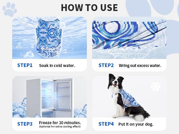 Dog Shirt, Cooling Vest Lightweight Breathable, Dog T-Shirts All-Season Sun Protection Quick Dry Soft Stretchy Reflective Tank Top - Small Medium Large Dogs (Blue Wave, X-Large)