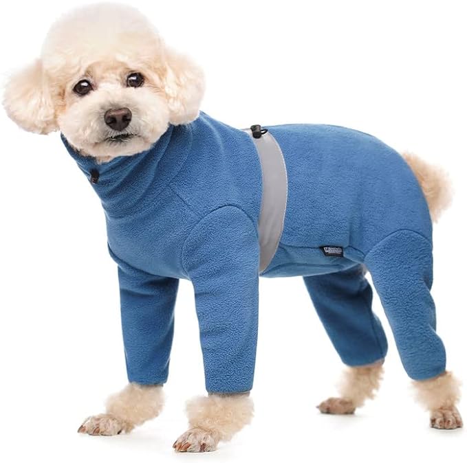 Polar Fleece Dog Pajamas Bodysuit - Small to Medium Dogs, Winter Jacket & Sweater for Small Dogs, Four-Legged Warm Clothes