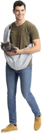 CUBY Dog and Cat Sling Carrier - Hands Free Reversible Pet Papoose Bag - Soft Pouch and Tote Design - Suitable for Puppy, Small Dogs Cats Outdoor