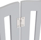 Pet Gate, Wooden Free Standing Dog Gate for Small Dogs and Cats. Great Folding Fence for Doorways, Halls, Stairs. Grey