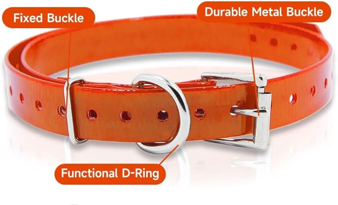 Universal 27 ½” X ¾” Replacement Band Strap for Dog Training Collar - Adjustable Waterproof TPU for Remote E-Collar, Static/Vibration Shock Trainer, Fits Most Bark Control & Obedience Devices