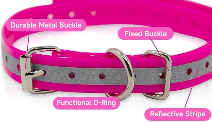 Universal 27 ½” X ¾” Replacement Band Strap for Dog Training Collar - Adjustable Waterproof TPU for Remote E-Collar, Static/Vibration Shock Trainer, Fits Most Bark Control & Obedience Devices