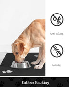 Pet Feeding Mat-Absorbent Dog Mat for Food and Water Bowl-No Stains Quick Dry Water Dispenser Mat-Dog Accessories Pet Supplies-Bowl for Messy Drinkers（Black,23"x34"