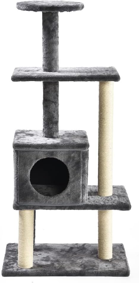 Max & Marlow 3-in-1 Cat Tree Condo Up to 50" | Transforming Cat Activity Tree & Condo | 3 Different Ways to Set Up, Gray,4070201