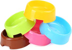 Bettli 5Pcs/Set Plastic Candy Color Pet Cat Dog Puppy Rabbit Animal Practical Food Water Bowl-Random Color