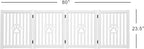 4 Panel Dog Gate - White - Foldable Wooden Freestanding Pet Gate, 80" L x 23.6" H, for Doorways, Halls & Stairs, 360 Degree Rotated Hinges