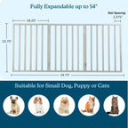 Indoor Pet Gate - 3-Panel Folding Dog Gate for Stairs or Doorways - 54x24-Inch Freestanding Pet Fence for Cats and Dogs by PETMAKER (Gray)