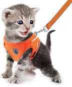 FEimaX Dog Harness and Leash Set for Walking, Soft Mesh Adjustable Easy Control Lightweight Cat Vest Harnesses with Reflective Strips, Escape Proof Small Dogs Cats Vests