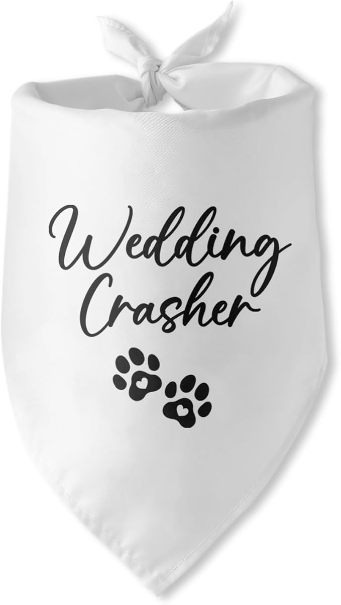 Wedding Crasher Dog Bandana Engagement Gifts for Couples Wedding Engagement Announcement Photo Prop Pet Scarf Accessories for Pet Dog Lovers Gifts