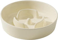 Ceramic 0.9 Cup Dog Bowl Slow Feeder for Small Dog, 6.1inch Pet Slow Feeder, Stop Bloat, Preventing Choking(Single Bowl-Light Yellow)