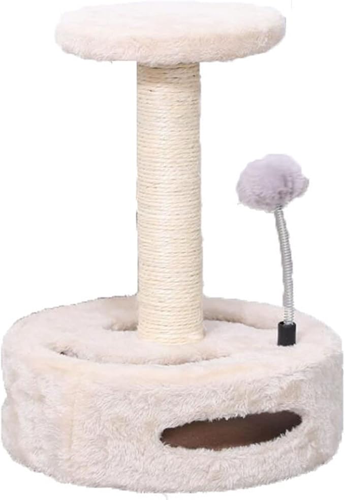 Cat Tree Cute, Cat Tower for Indoor Cats with Fluffy Balls, 14 Inches Cute Pink Cat Tree, Modern Small Cat Tree, Simple Cat Tree for Indoor Cats