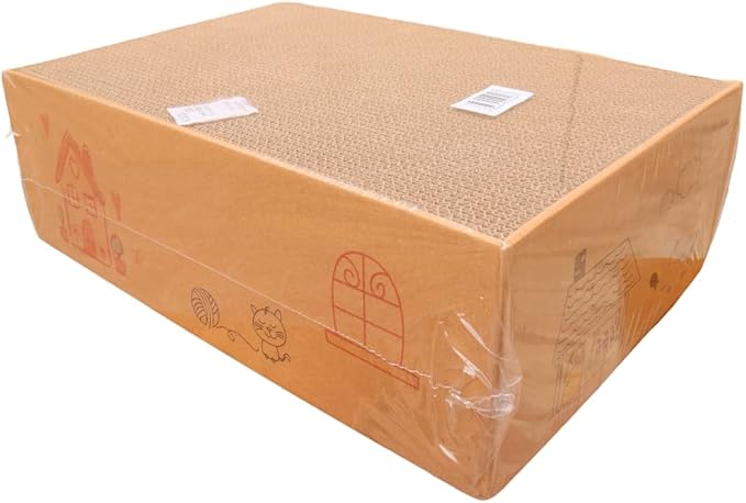 Cat Scratch Pad with Box 5 in 1, Cardboard Cat Scratcher, Cat Scratcher Cardboard, Scratching Pads for Indoor Cats, Cat Scratching Post Reversible Cat Scratching Board (5 Pack with Box)