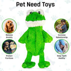 FGA MARKETPLACE Racoon-Squirrel-Duck-Frog-Monkey Flat NO Stuffing NO Squeak Plush Dog Toy, Funny Style Will Entertain Your Pet for Hours
