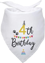 Dog Birthday Bandana Happy 4th Birthday Dog Bandana Party Supplies Pet Lover Gifts Happy Birthday Dog Triangle Scarf for Puppy Pet Scarf Accessories