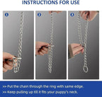 Chain Collar for Dogs, Stainless Steel Dog Chain Collars Slip Link Heavy Duty Training Martingale Collar for Small Medium Large Breed Dogs Boys Girls, Silver XXS