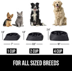 GORILLA GRIP Patented BPA Free Slow Feeder Dog Bowls, 4 Cup Interactive Puzzle Toy for Dogs and Cats Food Training Enrichment, Keeps Pets Busy and Prevents Puppy Overeating, Large Breeds, Black