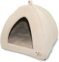 Best Pet Supplies Cat Bed for Indoor Cat, Domed Tent House with Removable Pillow, Covered Cat Cave for Small Dog, Puppies and All Breeds of Cats - Corduroy Beige, 16 x 16 x H:14"