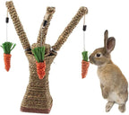 Litewoo Pet Climbing Tree Toy Rattan Grass Scratcher Bunny Toy Climbing Frame Activity Center with Carrot for Cat Rabbit Hamster Small Animal Toy