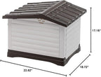 Ferplast Outdoor Kennel, Dog House DOGVILLA 60 in Resistant Thermoplastic Resin, Opening Side Panel, Gray, 87252799, Small