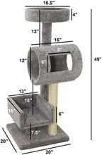 Asian Climber Cat Tree - 48" H x 24" W x 18" D, Features Sisal-Wrapped Posts for Scratching and Elevated Perch for Cat Relaxation, Perfect for Active Indoor Cats and Stylish Home Decor