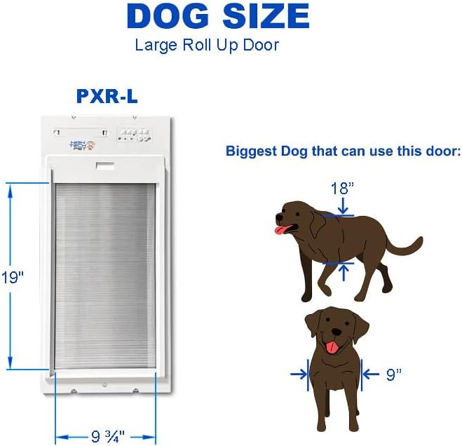 Power Pet Roll Up Automatic Electronic WiFi Pet Door by High Tech Pet - Space-Saving, Pet Operated Dog Door, App Control, Safe, Secure, Air Tight (Door Mount, Large)