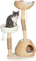 Cat Tree for Indoor Cats with Wooden Scratching Posts, Cat Condo, Washable Cat Beds & Toy Balls – Natural Cat Tower for Small Cats