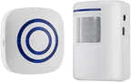 Motion Sensor Door Chime for Business, Outdoor Doorbell Kit Wireless Driveway Alert: Infrared Motion Sensor Chime with 1 Plug-in Receiver and 1 PIR Motion Sensor Detector Alert - LED Indicators