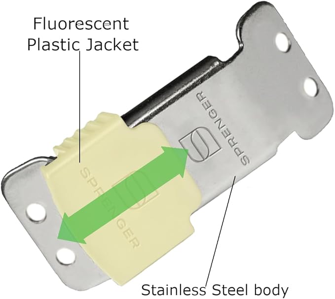 Herm Sprenger Stainless Steel ClicLock Buckle Quick Release Fastener with Glow in The Dark Plastic Jacket for Dog Training Prong Collar Made in Germany (Fluorescent Jacket, 2.25mm)