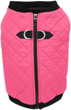 Gooby - Fashion Vest, Small Dog Sweater Bomber Jacket Coat with Stretchable Chest, Pink, Large