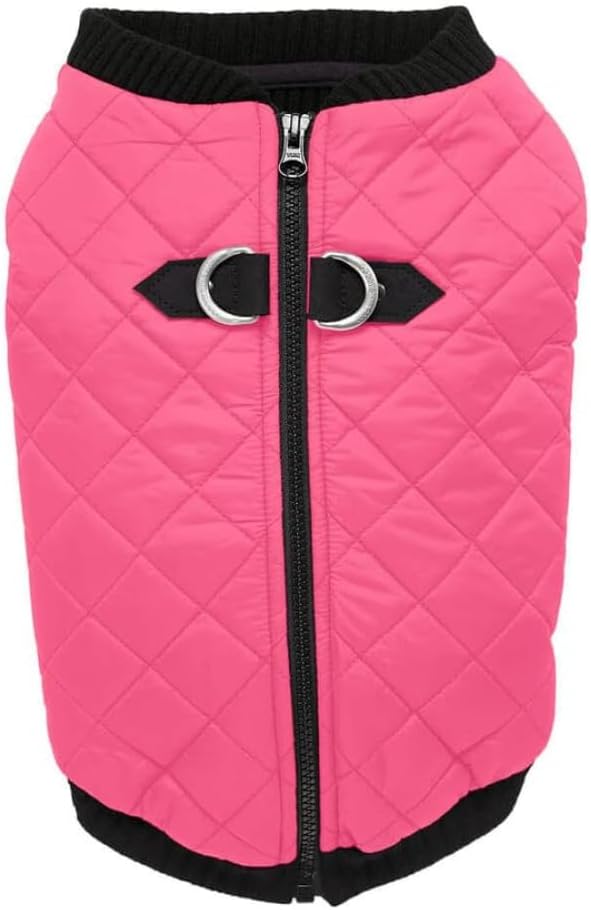 Gooby - Fashion Vest, Small Dog Sweater Bomber Jacket Coat with Stretchable Chest, Pink, Large