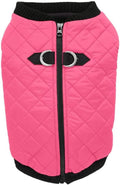Gooby Fashion Vest Dog Jacket - Pink, X-Small - Warm Zip Up Bomber Vest with Dual D Ring Leash - Winter Water Resistant Small Dog Sweater