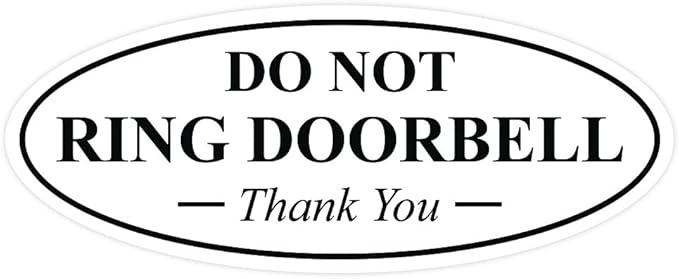 All Quality Oval DO NOT Ring DOORBELL Thank You Sign - White Small 1 Pack