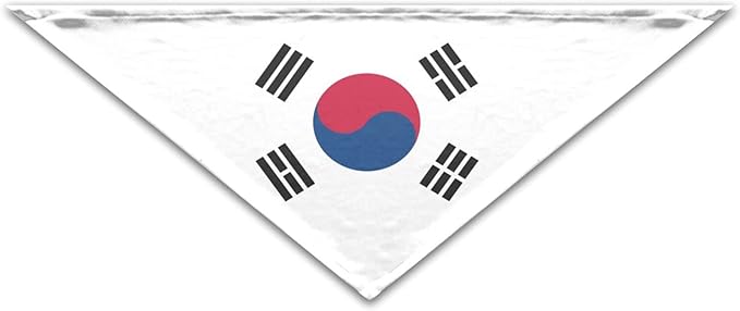 Dog Bandanas The South Korean Flag Pet Bandana Scarf Triangle Bibs Kerchief Accessories for Dogs Cats