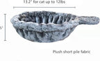SHENGOCASE 2-Pack 13" Grey Cat Tree Tower Replacement Basket Lounger Hammock Bed, 5pcs Hanging Pom-pom Toys with Elastic Strings, Cat Tree Accessories Hammock Attachment