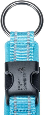 EXCELLENT ELITE SPANKER Reflective Dog Collar Classic Soft Padded Breathable Nylon Adjustable Pet Collar with Quick Release Buckle for Boy Girl Male Female Small Medium Large Dogs Training(LBLU-L)