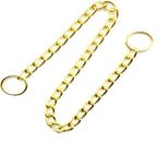 Metal Collar for Dogs Chain Link Training Collar P Slip Puppy Martingale Collars for Small Medium Large Big XL Breed Dogs Gold XL
